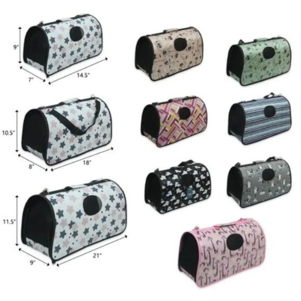 Pet Carrier for Cat, Dog or Other Pets, Sleepy Puppies Print